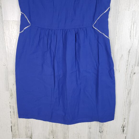 NWT Colorblock Royal Blue Sleeveless V-Neck Mini Dress Women's Size Medium - Picture 4 of 10